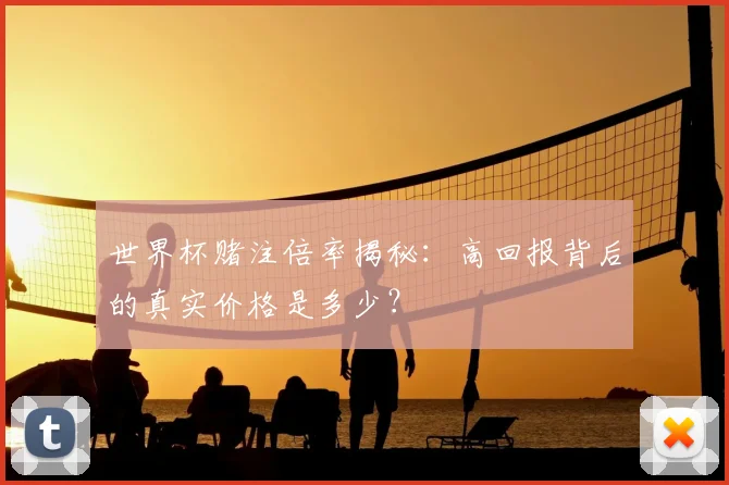 世界杯赌注倍率揭秘:高回报背后的真实价格是多少?